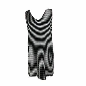 BANANA Republic tank dress horizontal stripes back zipper black white size M